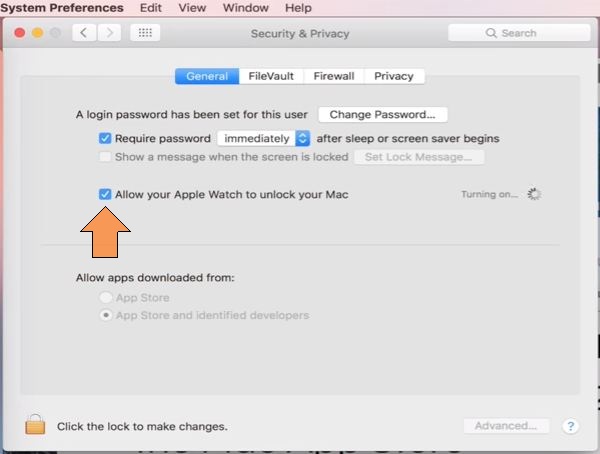 enable mac for apple watch login